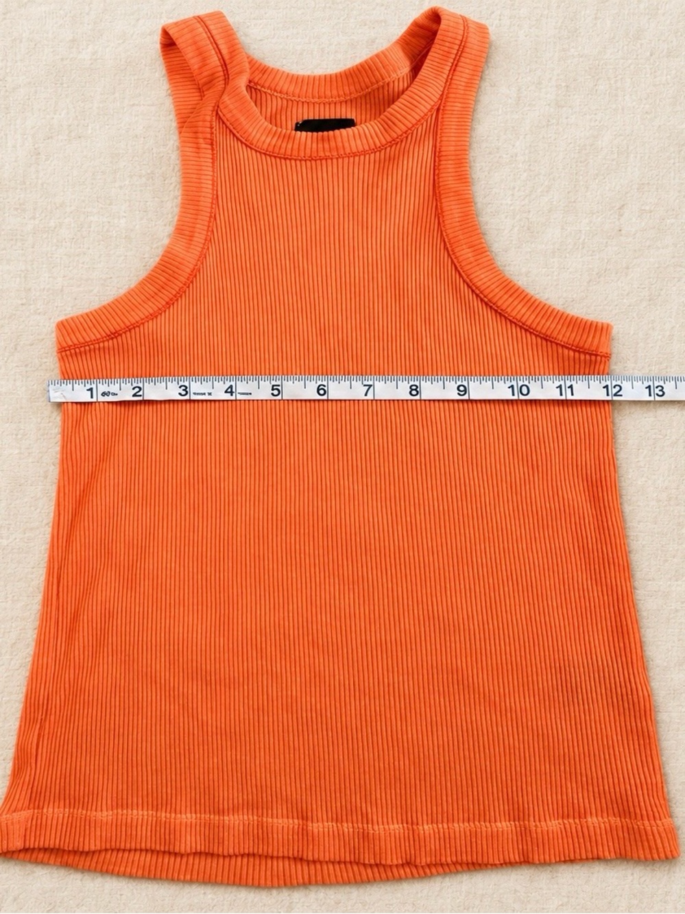 WSLY Ribbed Racerback Tank Top - Bright Orange - Picture 2 of 3